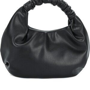 Chic Top Handle Bag for Women Small Ruched Hobo Handbag Soft Faux Leather Tote B